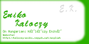 eniko kaloczy business card